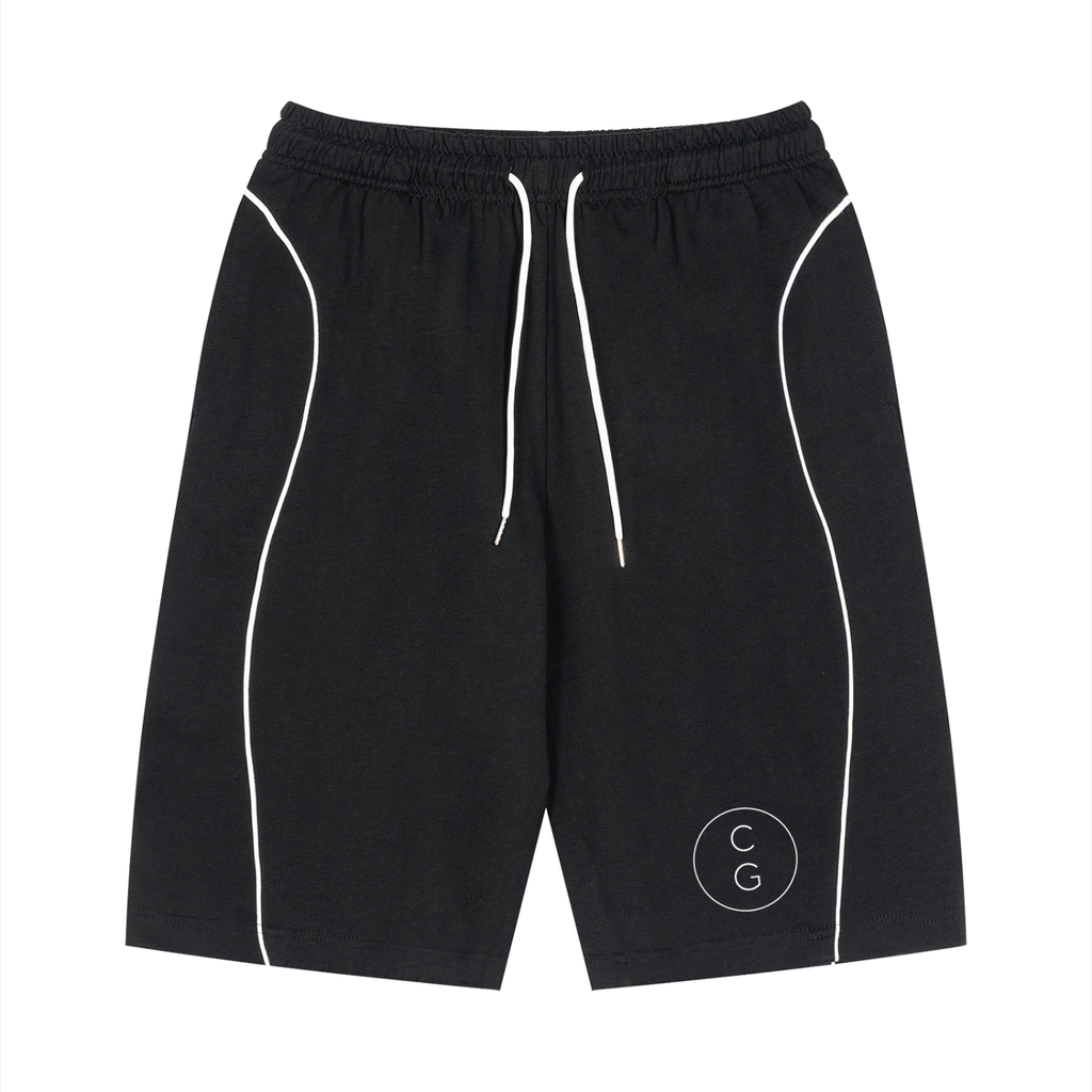 Unisex Piping Drawstring Shorts